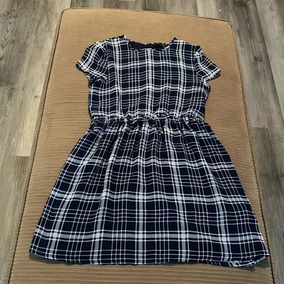 Forever 21 Other - Forever 21 navy blue and white plaid dress, size 13/14.